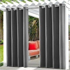 cortinas grises para exteriores modernos