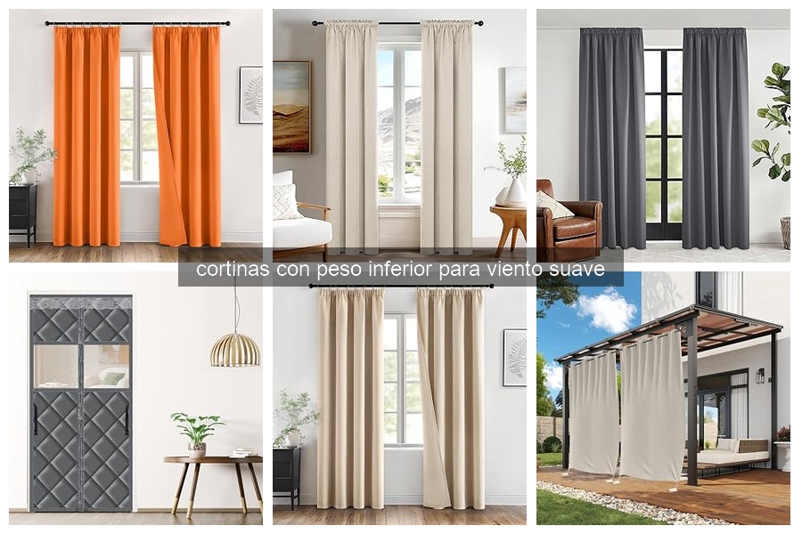 Instala cortinas con peso inferior para viento suave fácilmente