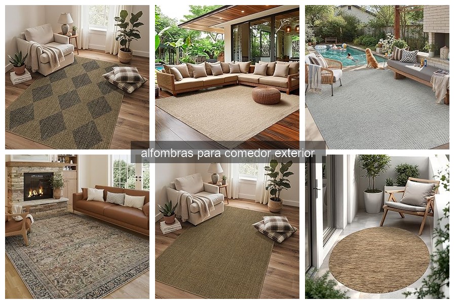 Mejores alfombras para comedor exterior según material