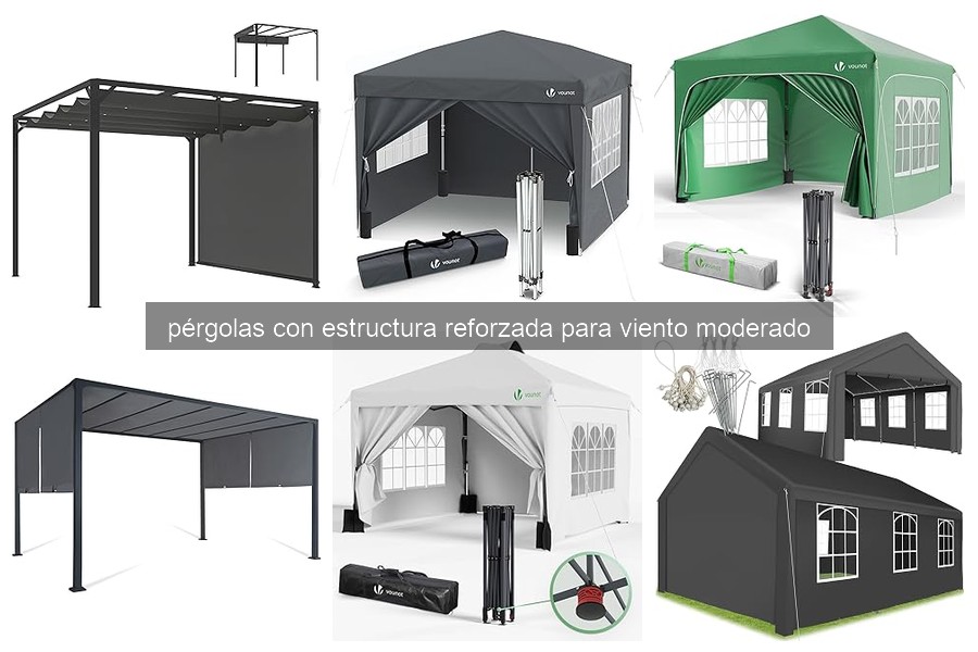 ¿Qué es una pérgola reforzada para viento moderado?