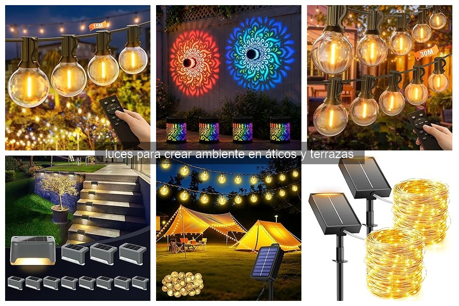 Tipos de luces para crear ambiente en áticos y terrazas
